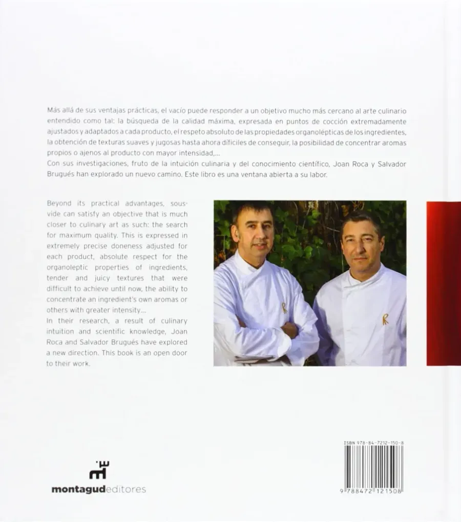 Contraportada del libro la cocina al vacio