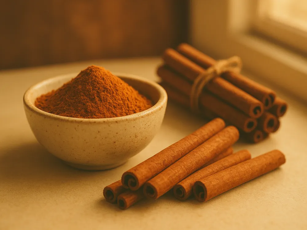 Canela: ramas de canela y canela molida