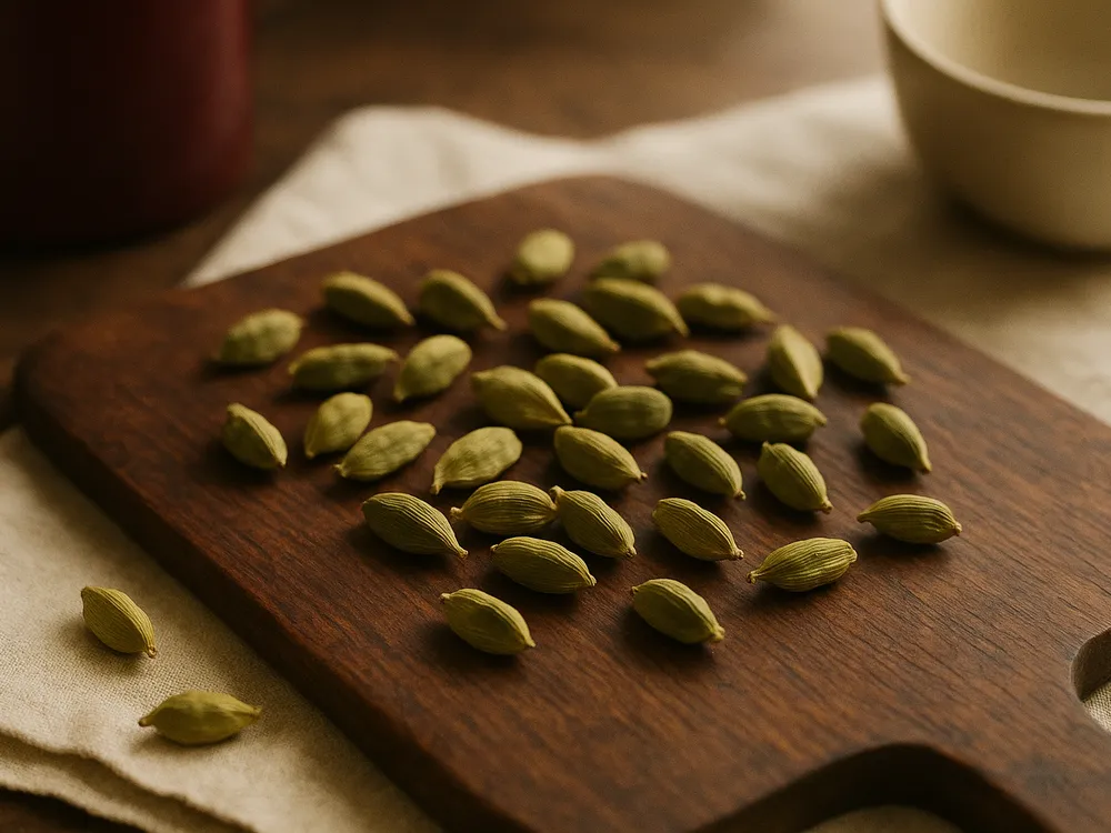 Cardamomo: vainas de cardamomo verde